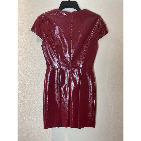 bcbgeneration, red faux patent leather short dress, size 0, nwt - Picture 6 of 7